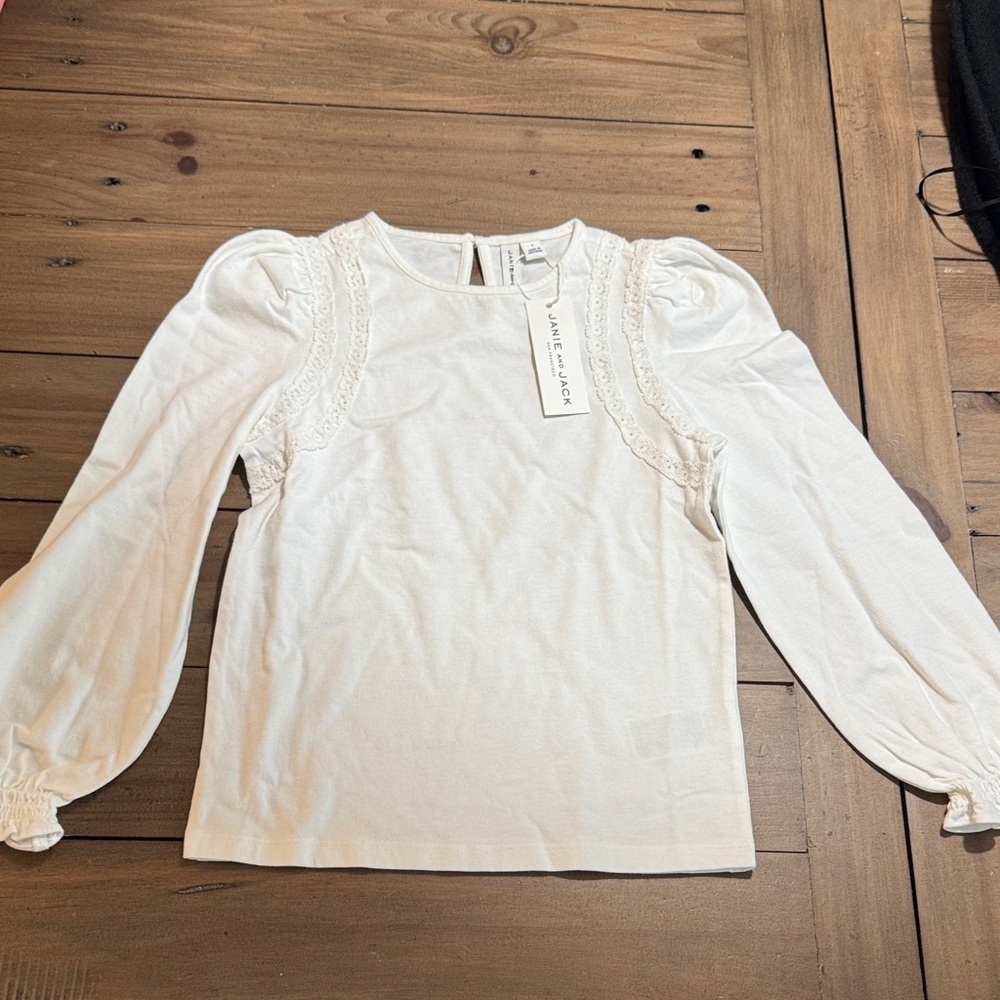 Janie and Jack White Puff Sleeve Blouse